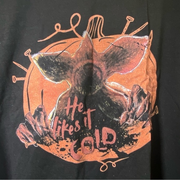 Stranger Things Demogorgon He likes it cold graphic tee Big Men's size 3XLT - Picture 4 of 4